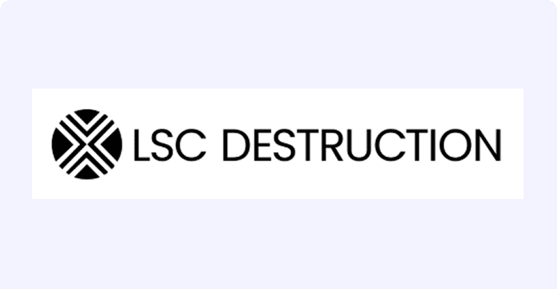 LSC Destruction text with circular symbol