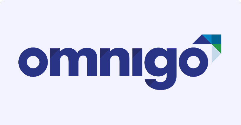 Blue Omnigo text on light background