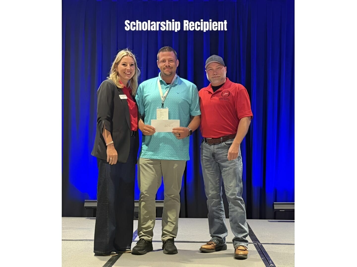 Smiling group with scholarship certificate
